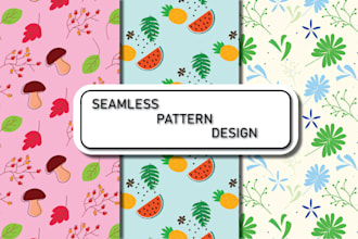 make seamless vector or raster patterns for textile or wallpaper