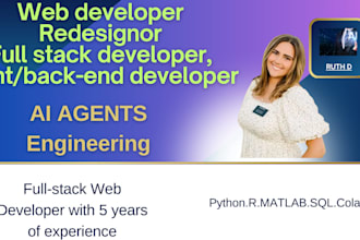 do custom ai website development as full stack web developer front end developer