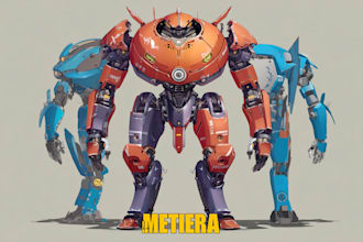 draw high quality robot, mecha concepts
