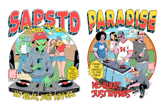 draw illustration for tshirt