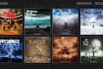 design album cover art for rock and metal music