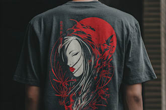 design amazing japanese or anime t shirt for your brand