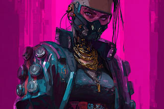 draw cyberpunk character art