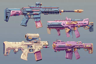 design unique weapons illustrations