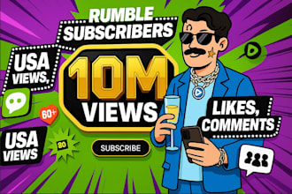 super quick organic USA youtube, rumble video, monetize channel views, manager