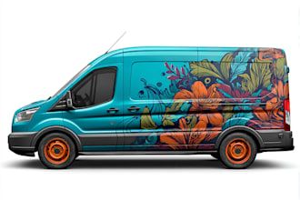 draw car wrap design, vehicle wrap design any vehicle wrap