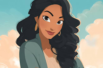 do your photo into lovely disney cartoon portrait