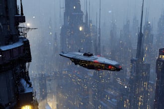 do a sci fi art of science fiction city background art