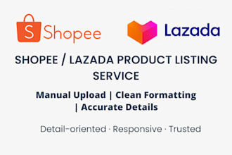upload and list your products on shopee or lazada