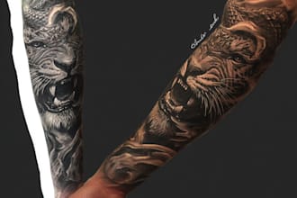 minimalist unique tattoo sketch, sleeve tattoo design