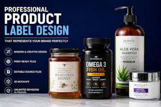 design professional product label and packaging label