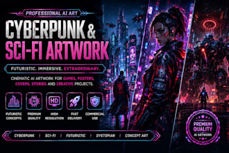 create cyberpunk and sci fi ai artwork