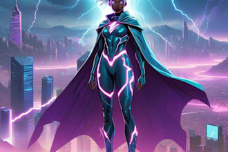 design custom superhero or villain characters in comic style