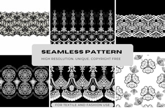 design custom seamless luxury lace patterns in high resolution