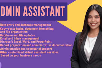 provide you admin support as your virtual assistant