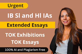 help you with ib sl or hl ias, toks, extended essays, exhibitions