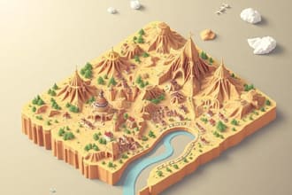 draw high quality vector or isometric map illustrations