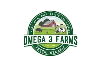 design corporate amazing omega farms logo