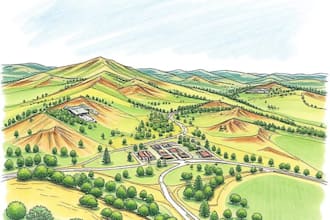 draw landscape sketch, colored site plan, custom map