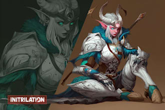 draw anime and game style characters art