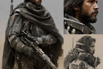 create a star wars or sci fi game character art for you