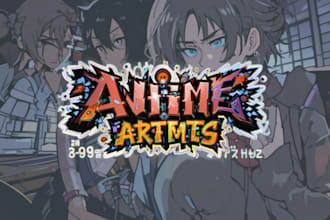 create chibi avatar gaming anime character logo for twitch
