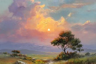 paint landscape in real oil painting