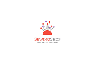 design minimalist sewing logo design with needle and thread