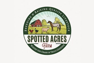 design amazing help spotted acres farm logo