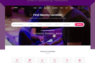 build event booking website, event management website, event website