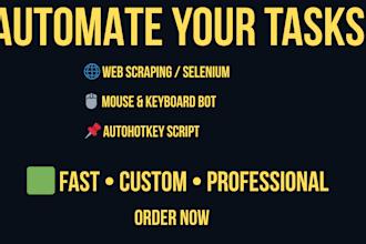 autohotkey, automation, python script, web scraping, selenium, macro, game bot