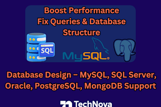 fix and optimize your sql database in mysql, postgresql, mssql, or oracle