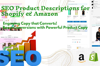 write high converting amazon shopify SEO product descriptions product listings