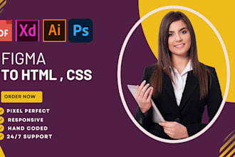 convert your figma design to responsive HTML CSS website