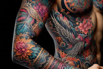 create a tattoo design of tattoo sleeve