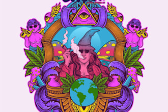 create an attractive cannabis mascot cartoon logo design