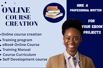 create ebook online courses,training manual, course curriculum, self help ebook