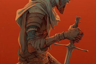 design illustrate horror or dark themed comic characters