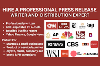 write and distribute UK USA canada press release to top sites yahoo finance