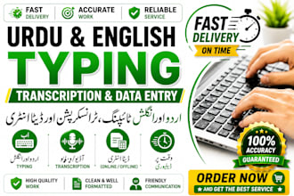 do professional urdu and english typing and transcription