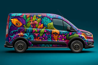 do creative vehicle wrap, car wrap, van wrap design