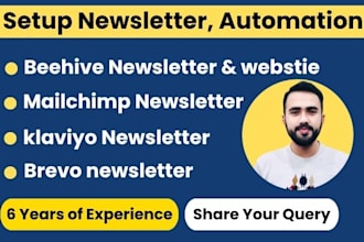 setup beehive newsletter automation landing page website