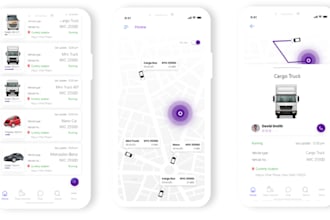 create fleet management app, truck booking app, logistic app and website