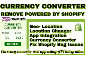 setup multi currency converter geolocation fix bugs remove powered by shopify