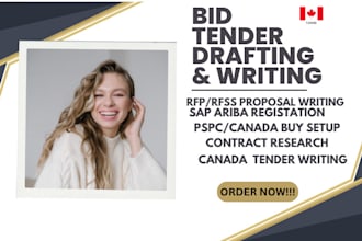 write professional bid tenders and sap ariba pspc rfps for canadian contracts