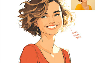 draw cartoon vector portrait with your face