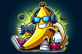 create amazing gaming bananas style t shirt logo design