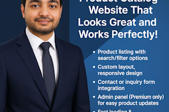 build a custom product catalog website with filters and contact form