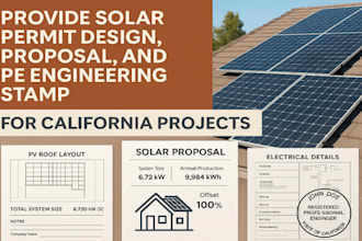 design solar permit, proposal and pe engineering for california