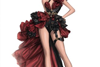 draw your fashion, cosplay or character costume design
